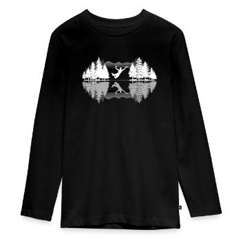 Frisbee - Teenager Premium Bio Langarmshirt - Schwarz - Vorne - AI Model Kid Female (0cm)