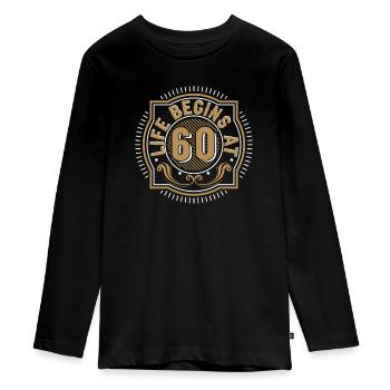 60e anniversaire - soixantième 60 ans - T-shirt manches longues Premium Ado - noir - Devant - AI Model Kid Female (0cm)