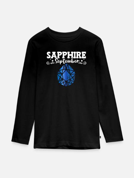 Edelsteine - Teenager Premium Bio Langarmshirt - Schwarz