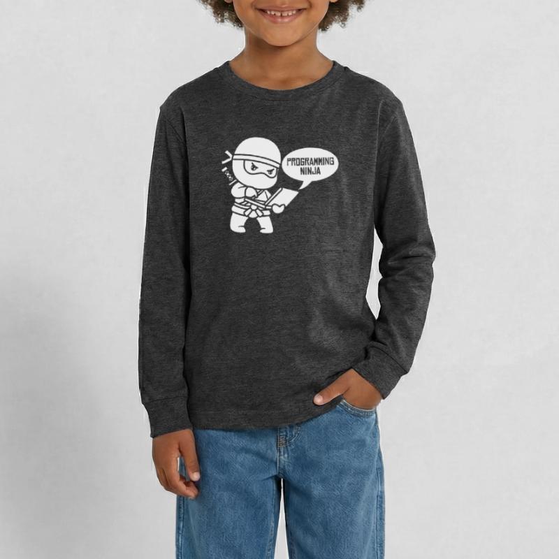 Entwickler Coder Programmierer Ninja Teenager Premium Bio Langarmshirt