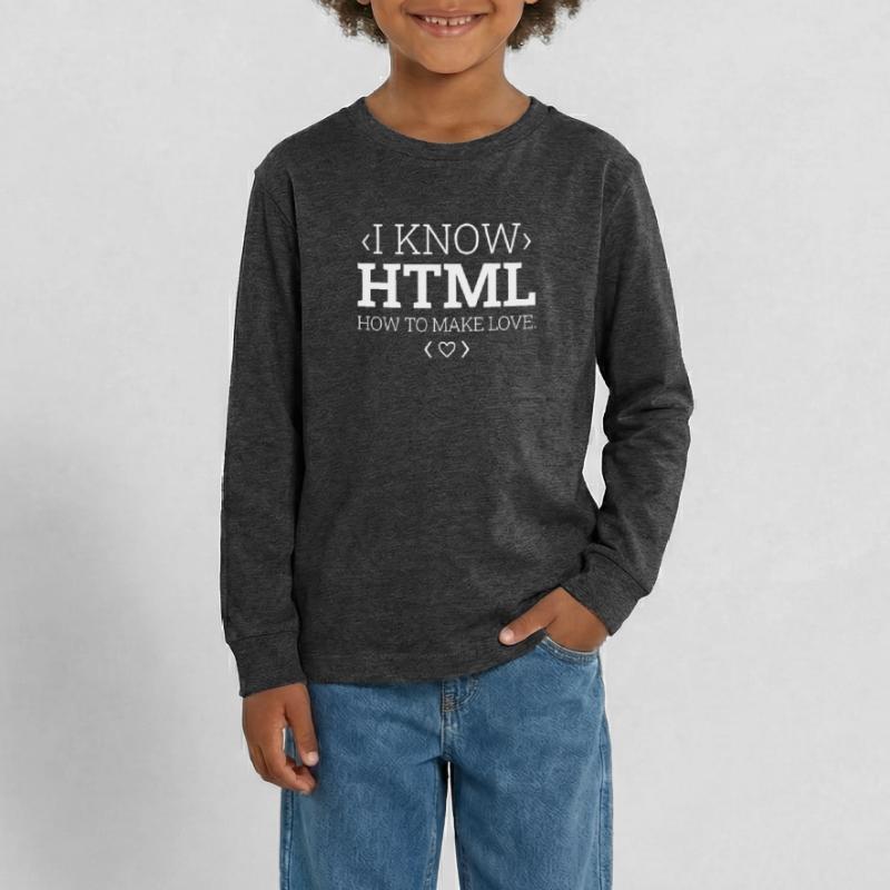 Developer Coder Programmer Html Teenager Premium Organic Long Sleeve Shirt