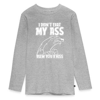 Honey Badger Ratel - T-shirt manches longues Premium Ado - gris chiné - Devant