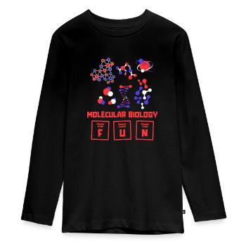 Biologie Biologe Moleküle Molekularbiologe - Teenager Premium Bio Langarmshirt - Schwarz - Vorne - AI Model Kid Female (0cm)
