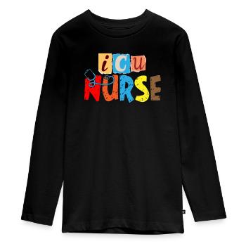 Krankenschwester Stethoskop - Teenager Premium Bio Langarmshirt - Schwarz - Vorne - AI Model Kid Female (0cm)
