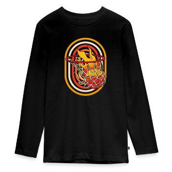 Joueur de basket-ball - T-shirt manches longues Premium Ado - noir - Devant - AI Model Kid Female (0cm)