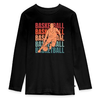 Joueur de basket-ball - T-shirt manches longues Premium Ado - noir - Devant - AI Model Kid Female (0cm)