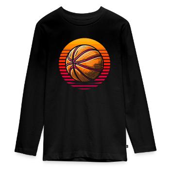 Joueur de basket-ball - T-shirt manches longues Premium Ado - noir - Devant - AI Model Kid Female (0cm)