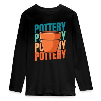 Töpfern - Teenager Premium Bio Langarmshirt - Schwarz - Vorne - AI Model Kid Female (0cm)
