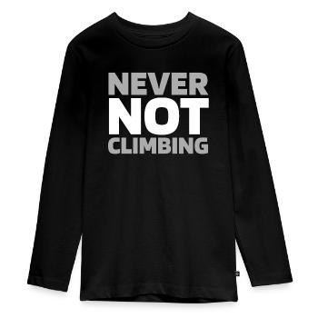 Bouldern Bouldering - Teenager Premium Bio Langarmshirt - Schwarz - Vorne - AI Model Kid Female (0cm)