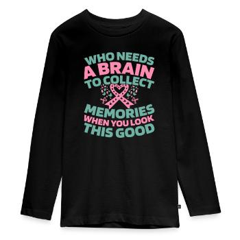 Maladie d’Alzheimer - T-shirt manches longues Premium Ado - noir - Devant - AI Model Kid Female (0cm)