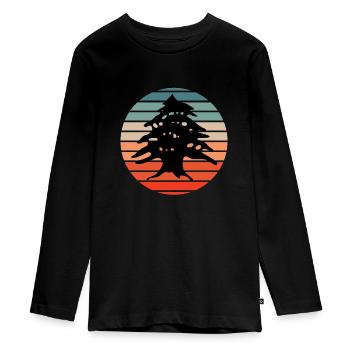 Lebanese Yalla Habibi Arabic Arab And Islam Muslim - Teenager Premium Organic Long Sleeve Shirt - black - Front - AI Model Kid Female (0cm)