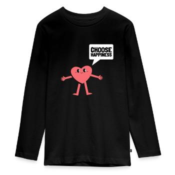 International Day Of Happiness - Teenager Premium Organic Long Sleeve Shirt - black - Front - AI Model Kid Female (0cm)