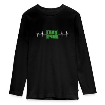 Loan Heartbeat - Agent de crédit Courtier hypothécaire - T-shirt manches longues Premium Ado - noir - Devant - AI Model Kid Female (0cm)