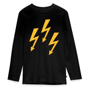 Blitz - Teenager Premium Bio Langarmshirt - Schwarz - Vorne - AI Model Kid Female (0cm)