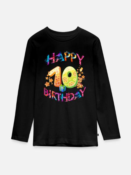 10th birthday - Teenager Premium Organic Long Sleeve Shirt - black