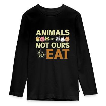 Animals Animal Welfare - Teenager Premium Organic Long Sleeve Shirt - black - Front - AI Model Kid Female (0cm)