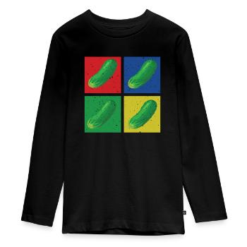 Gurken - Teenager Premium Bio Langarmshirt - Schwarz - Vorne - AI Model Kid Female (0cm)