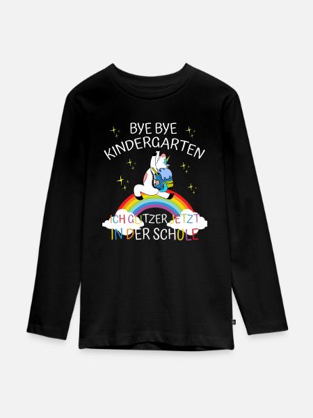 Bye Kindergarten - Teenager Premium Bio Langarmshirt - Schwarz