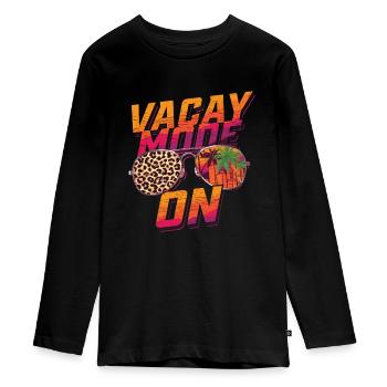 Vacay Mode On Ferien Sommerferien Urlaub Geschenk - Teenager Premium Bio Langarmshirt - Schwarz - Vorne - AI Model Kid Female (0cm)