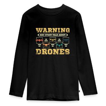 Talk about drones - Teenager Premium Bio Langarmshirt - Schwarz - Vorne - AI Model Kid Female (0cm)