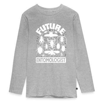 Entomology Entomologist Insects Bugs Future - Teenager Premium Bio Langarmshirt - Grau meliert - Vorne