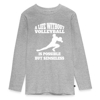Volleyball Volleyball Cadeau Beach Volleyball - T-shirt manches longues Premium Ado - gris chiné - Devant