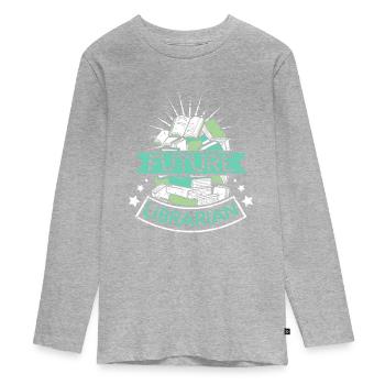 Futur librarian - Teenager Premium Organic Long Sleeve Shirt - heather grey - Front