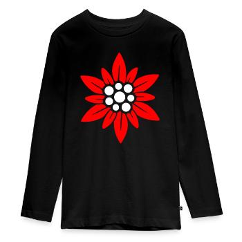 Schweizer Enzian - Teenager Premium Bio Langarmshirt - Schwarz - Vorne - AI Model Kid Female (0cm)