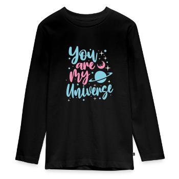 You Are My Universe - Teenager Premium Bio Langarmshirt - Schwarz - Vorne - AI Model Kid Female (0cm)