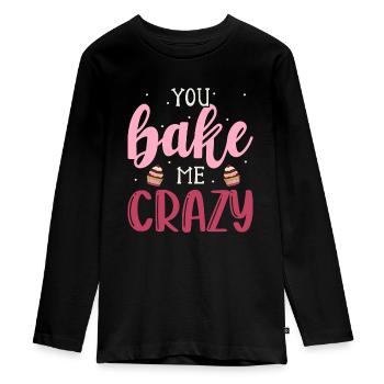 Cuisson gâteau Boulanger Confiseur - T-shirt manches longues Premium Ado - noir - Devant - AI Model Kid Female (0cm)
