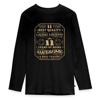 11 Geburtstag 11 Jahre Mann 11 jahre legende 11 - Teenager Premium Bio Langarmshirt - Schwarz - Vorne - AI Model Kid Female (0cm)