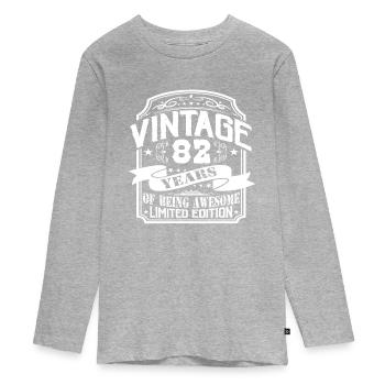 Birthday Vintage 82 Years Limited Edition - Teenager Premium Organic Long Sleeve Shirt - heather grey - Front