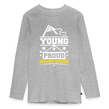 Young proud homeowner - Teenager Premium Bio Langarmshirt - Grau meliert - Vorne