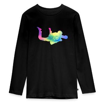 Parachutisme Parachutisme Sports Extrêmes - T-shirt manches longues Premium Ado - noir - Devant - AI Model Kid Female (0cm)