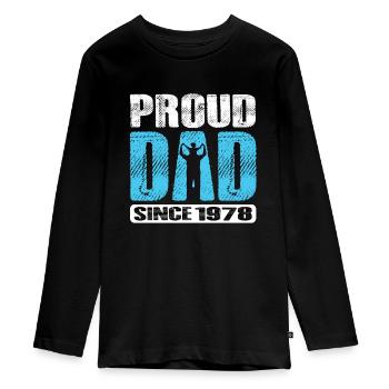 Proud Dad Since 1978 - Teenager Premium Organic Long Sleeve Shirt - black - Front - AI Model Kid Female (0cm)