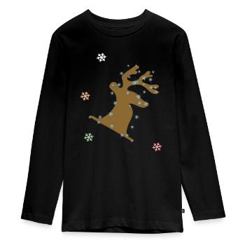 wapiti, Noël - T-shirt manches longues Premium Ado - noir - Devant - AI Model Kid Female (0cm)