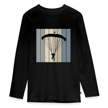 Skydiving - Teenager Premium Organic Long Sleeve Shirt - black - Front - AI Model Kid Female (0cm)
