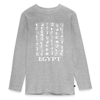Hieroglyphics Pyramids Ancient Egypt - Teenager Premium Organic Long Sleeve Shirt - heather grey - Front