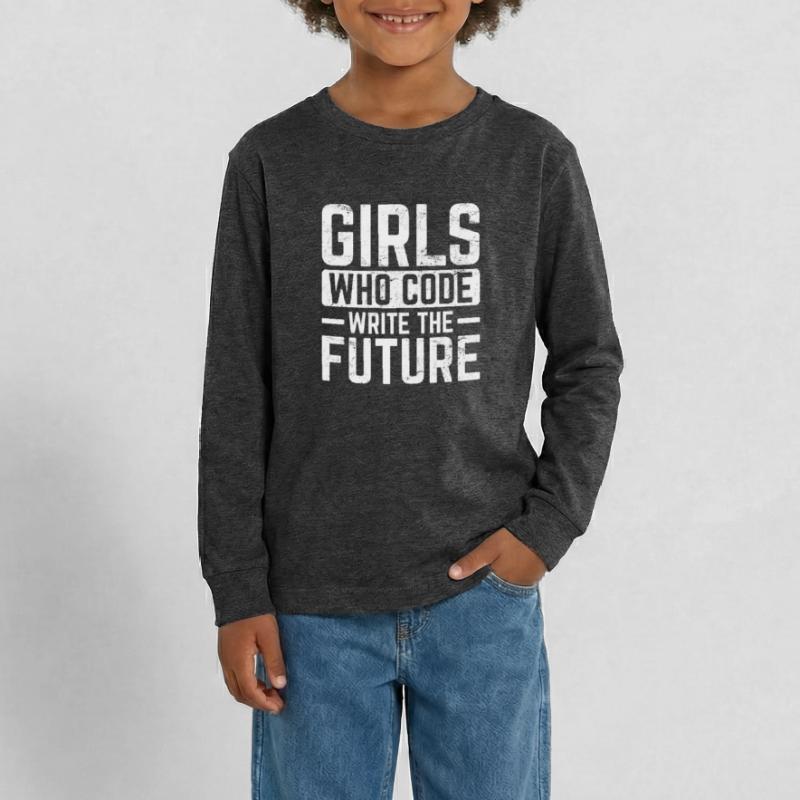 Girl Coder Write The Future Software Programmer Co T-shirt manches longues Premium Ado