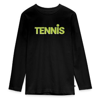 Balle de tennis Cool Funny Sports Lovers Player - T-shirt manches longues Premium Ado - noir - Devant - AI Model Kid Female (0cm)