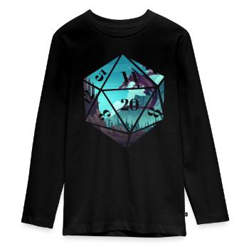 RPG RPG jeu de rôle dragon sur table - T-shirt manches longues Premium Ado - noir - Devant - AI Model Kid Female (0cm)