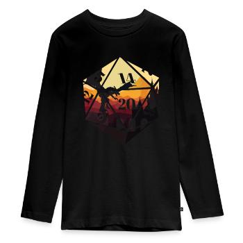 RPG rpg tabletop gamer roleplaying games dragon - Teenager Premium Organic Long Sleeve Shirt - black - Front - AI Model Kid Female (0cm)