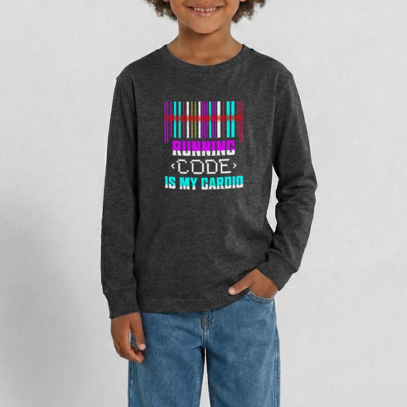 Running Code Is My Cardio Programmer Coding Teenager Premium Bio Langarmshirt