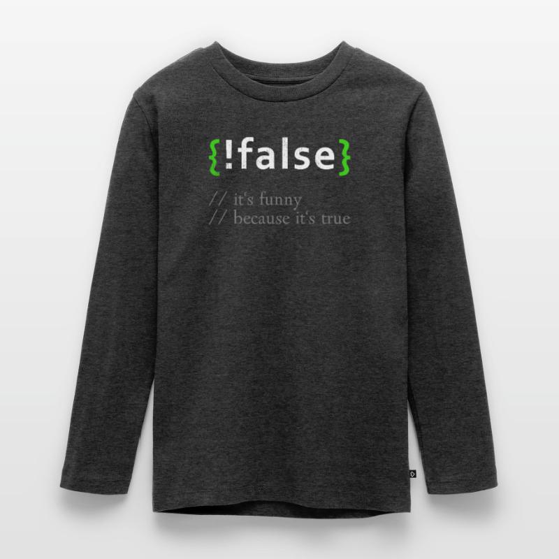 !False Funny Coding Programmer Computer Developer Teenager Premium Organic Long Sleeve Shirt