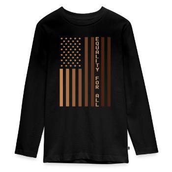 Equality For All Black History Month Women Men - Teenager Premium Organic Long Sleeve Shirt - black - Front - AI Model Kid Female (0cm)