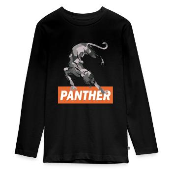 PANTHER Awesome Retro Wildlife Designs - Teenager Premium Organic Long Sleeve Shirt - black - Front - AI Model Kid Female (0cm)