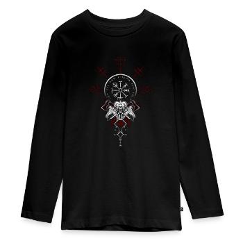 Celtic Vikinger Vegvisir compas Vikings - T-shirt manches longues Premium Ado - noir - Devant - AI Model Kid Female (0cm)