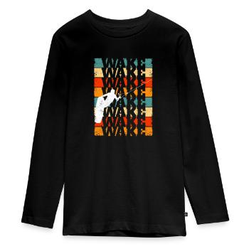 Retro Wakeboard Vintage Wake Boarding Wassersport - Teenager Premium Bio Langarmshirt - Schwarz - Vorne - AI Model Kid Female (0cm)