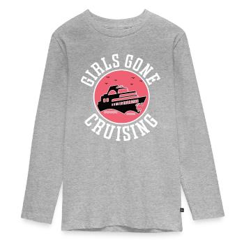 Girls Gone Cruising 2023 Fun Cruise Party Design - Teenager Premium Organic Long Sleeve Shirt - heather grey - Front