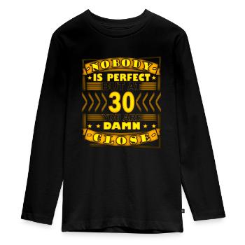 30e anniversaire - 30 ans - T-shirt manches longues Premium Ado - noir - Devant - AI Model Kid Female (0cm)
